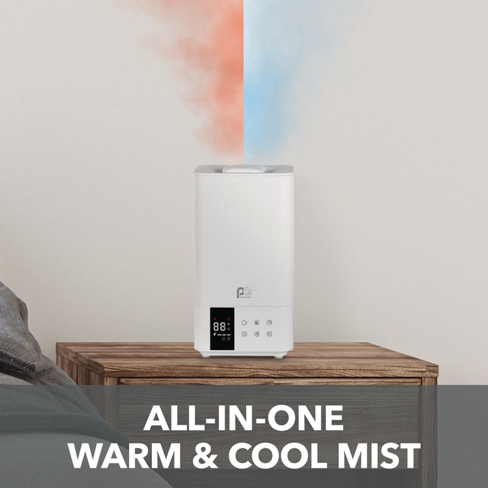 1.32 Gallon Ultrasonic Cool/Warm Mist Hybrid Humidifier with top-fill tank, remote control