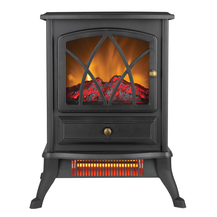 20" 1000/500W Electric Infrared Stove Heater with Adjustable Flame