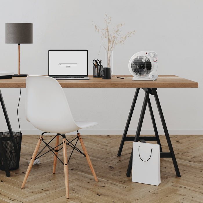 9" 1500/900/600W Fan Heater with Adjustable Thermostat and Fan-Only Mode