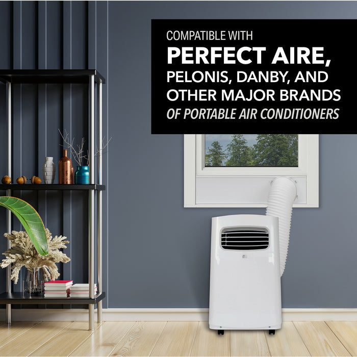 Portable Air Conditioner Replacement Window Exhaust Kit, 5.92" diameter hose for Perfect Aire, Pelonis, Danby and other major brands
