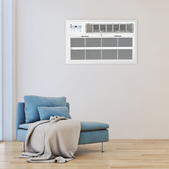 10,000 BTU 230V Through-the-Wall Air Conditioner with 10,600 BTU Electric Heater, Follow-Me Remote Control