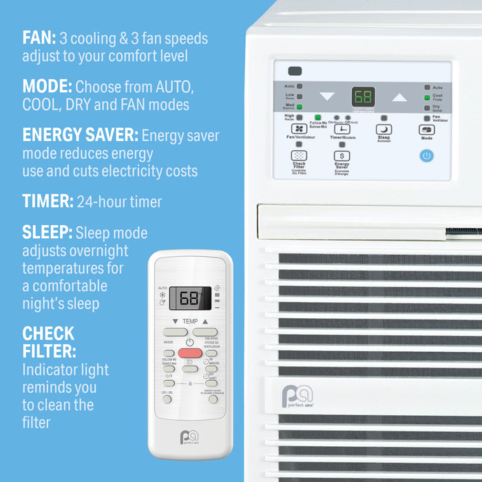 12,000 BTU 115V High-Efficiency Through-the-Wall Air Conditioner with Remote Control