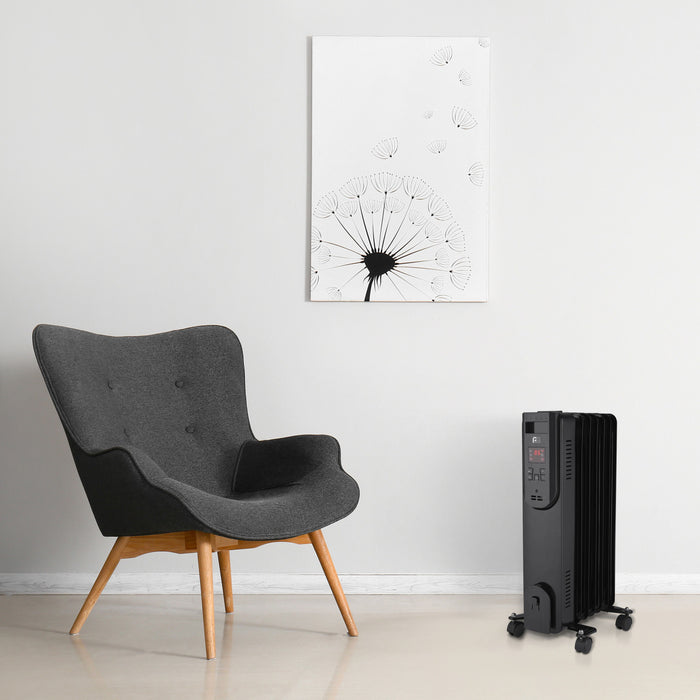 24" 600/900/1500W Digital Oil-Filled Heater with Remote