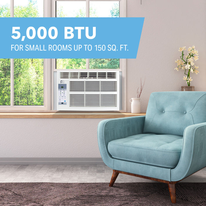 5,000 BTU 115V High-Efficiency Window Air Conditioner with Remote Control