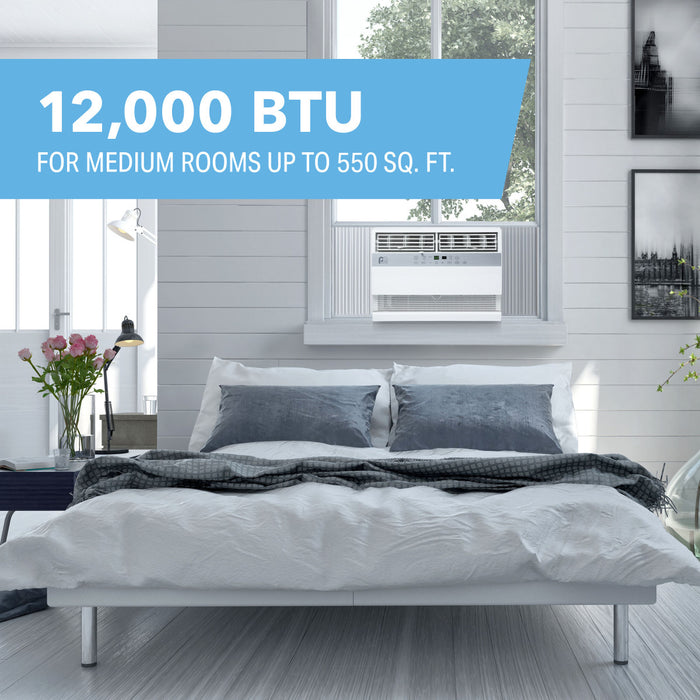 12,000 BTU Flat Panel High-Efficiency Air Conditioner with Wireless Smart Controls