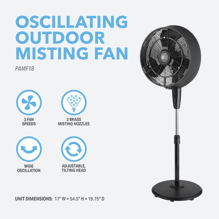 18" Outdoor Misting Fan, 2400 CFM