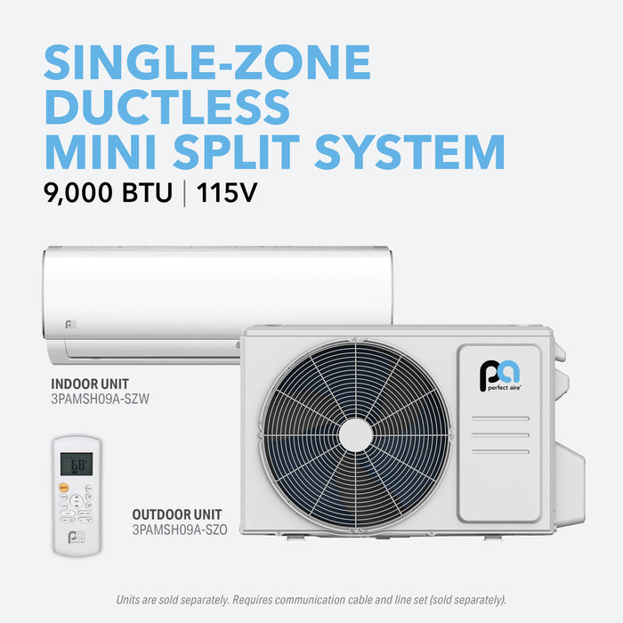 9,000 BTU Single-Zone Mini-Split System with Indoor & Outdoor Units, Economy Series - 115V