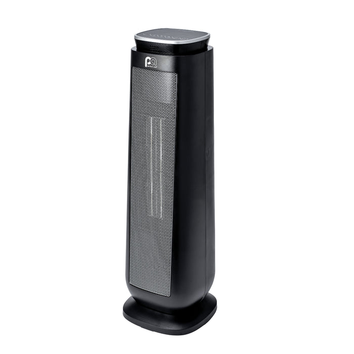 1500/900W Oscillating 23" Ceramic Heater with Remote, Black