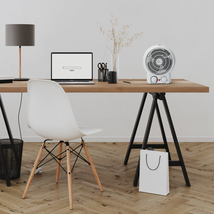 1500/900/600W 9" Heater with Fan-Only Mode, White