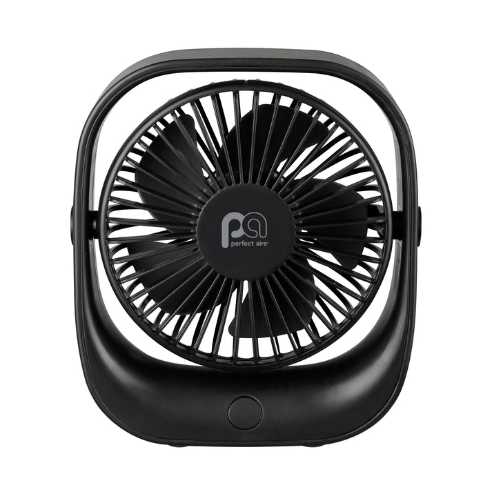 5" Rechargeable USB Fan with Adjustable Tilting Head and 3 Fan Speeds
