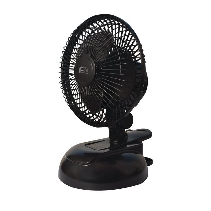2-in-1 6" Clip-On Fan with Table Top Adapter and Fully Adjustable Fan Head