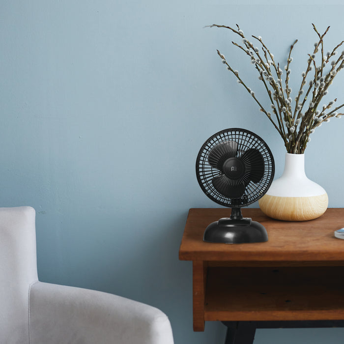 2-in-1 6" Clip-On Fan with Table Top Adapter and Fully Adjustable Fan Head