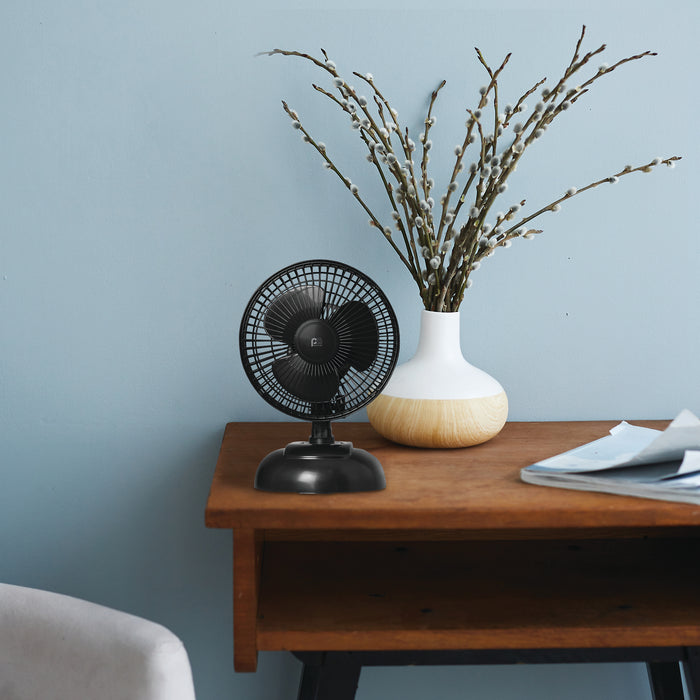 2-in-1 6" Clip-On Fan with Table Top Adapter and Fully Adjustable Fan Head