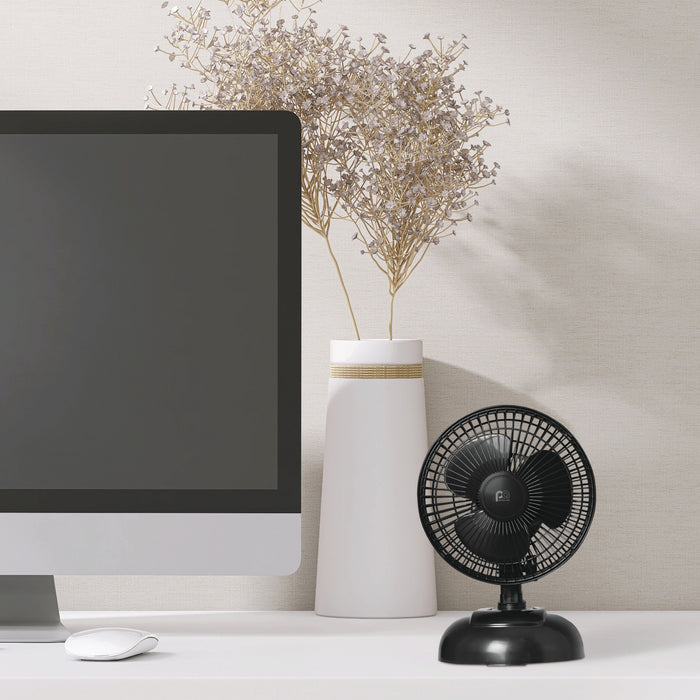 2-in-1 6" Clip-On Fan with Table Top Adapter and Fully Adjustable Fan Head