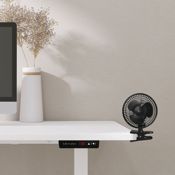 2-in-1 6" Clip-On Fan with Table Top Adapter and Fully Adjustable Fan Head