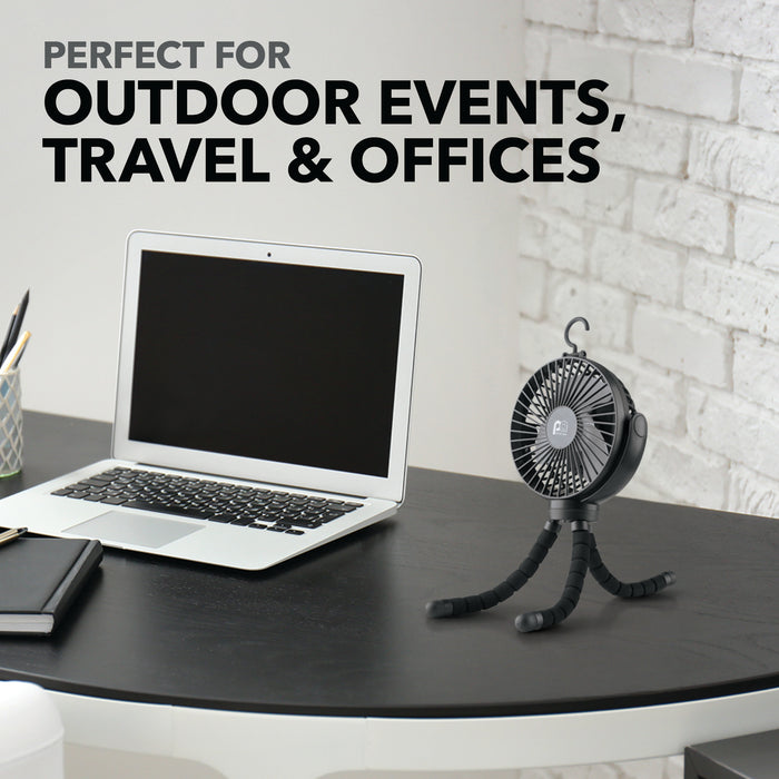 Portable Stroller Fan with Flexible Tripod and Rechargeable Battery