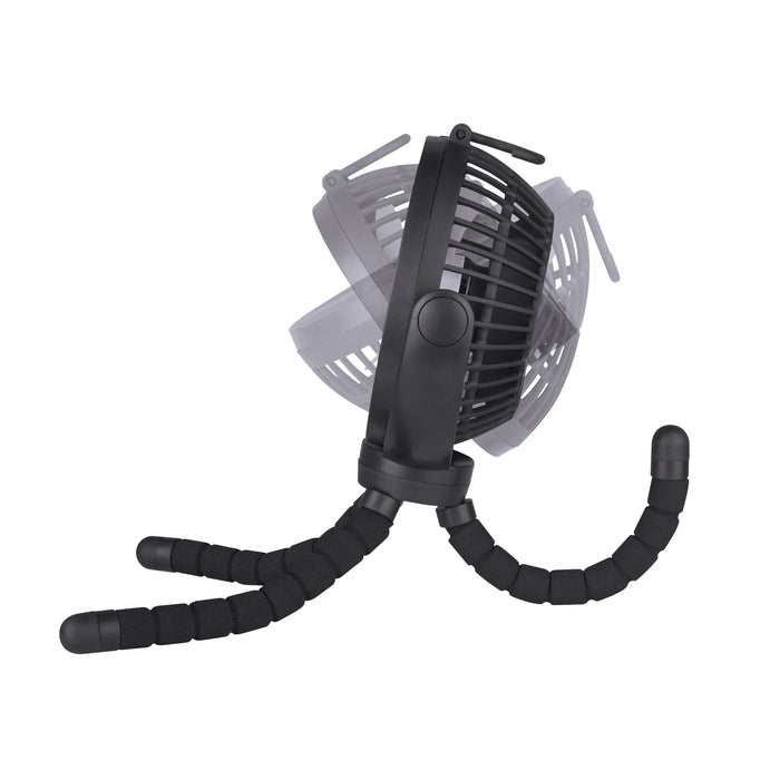 Portable Stroller Fan with Flexible Tripod and Rechargeable Battery