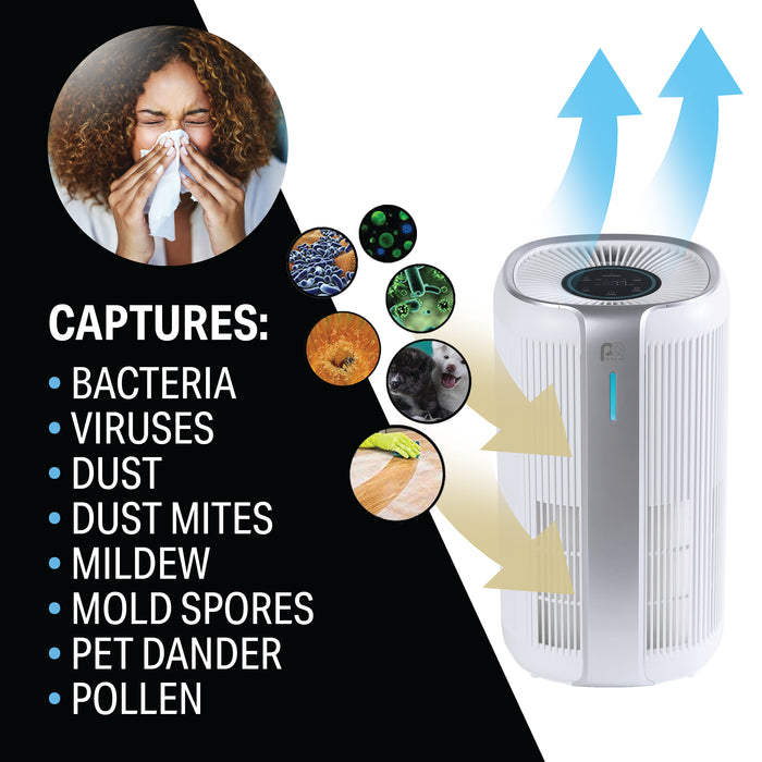 16-inch H13 HEPA Air Purifier with Real-Time Air Quality Display and 3 Fan Speeds