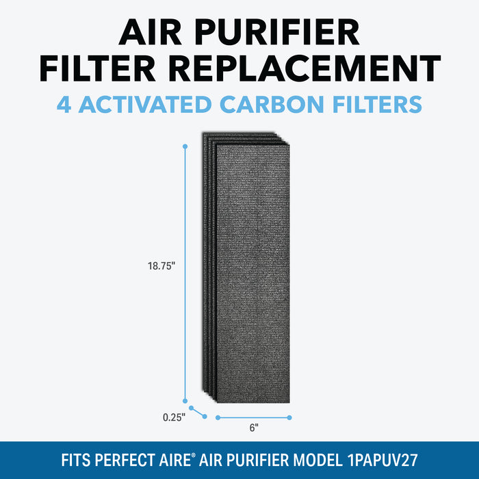 Replacement Activated Carbon Filter for the 1PAPUV27 Air Purifier, 4 Pack