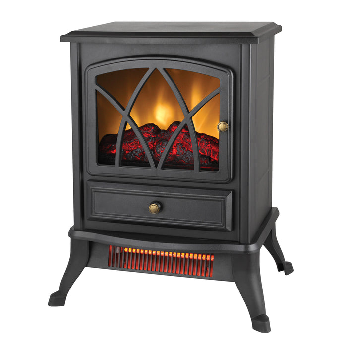 20" 1000/500W Electric Infrared Stove Heater with Adjustable Flame