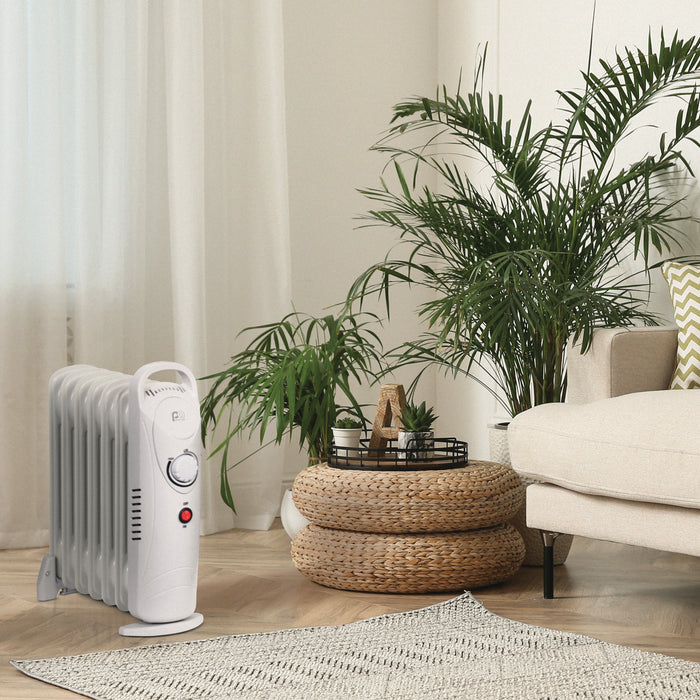 15" 700W 7-Fin Compact Oil-Filled Radiator Heater