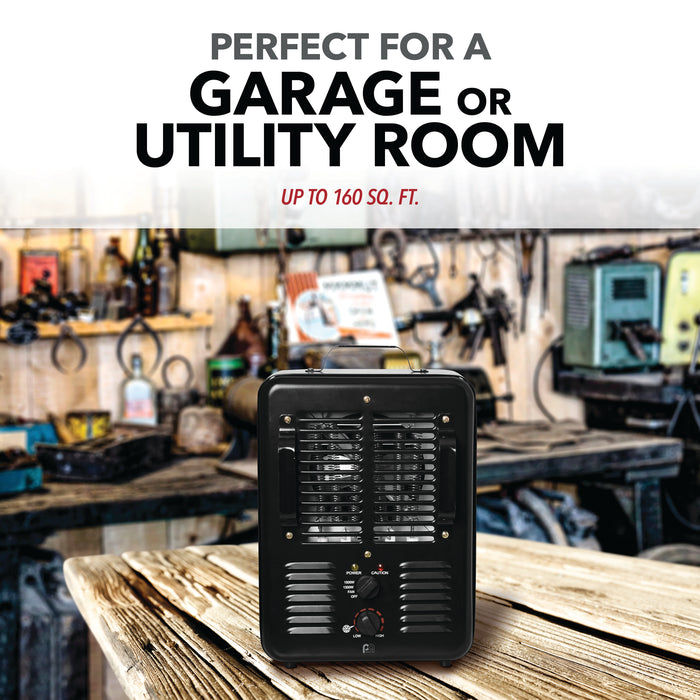 15" 1500/1300W Milkhouse Heater with 2 Prong Power Cord