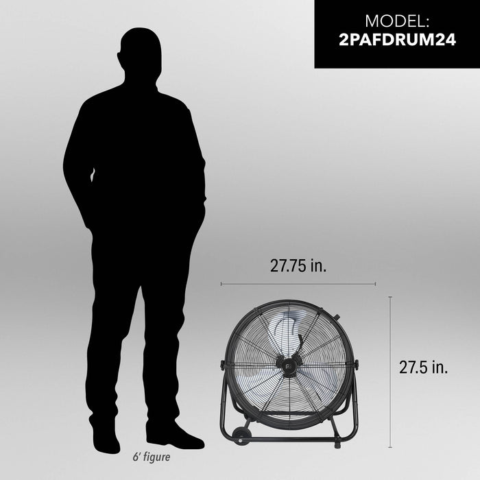 24" Heavy-Duty High Velocity Tilting Drum Fan