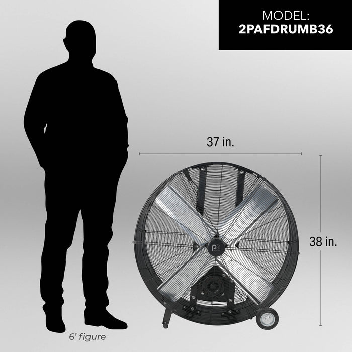 36" Heavy-Duty High Velocity Belt Drive Drum Fan