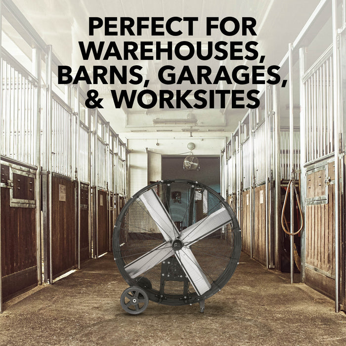 42" Heavy-Duty High Velocity Belt Drive Drum Fan