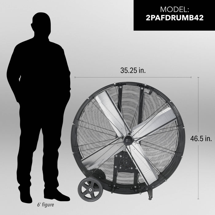 42" Heavy-Duty High Velocity Belt Drive Drum Fan