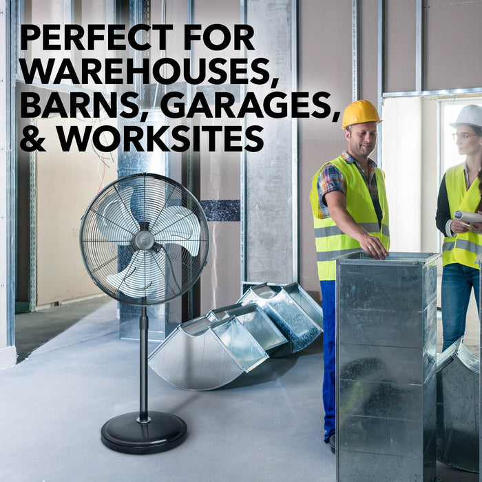 20" Heavy-Duty Oscillating High Velocity Pedestal Fan