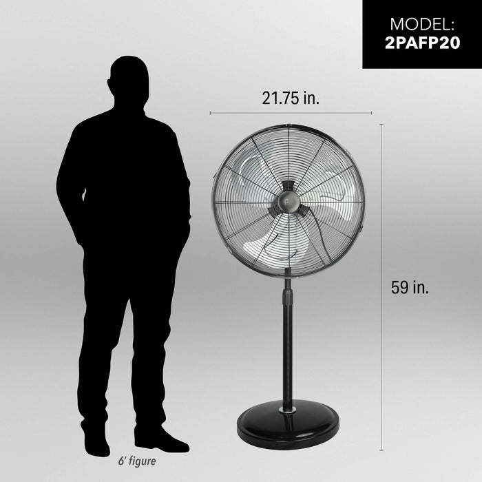 20" Heavy-Duty Oscillating High Velocity Pedestal Fan