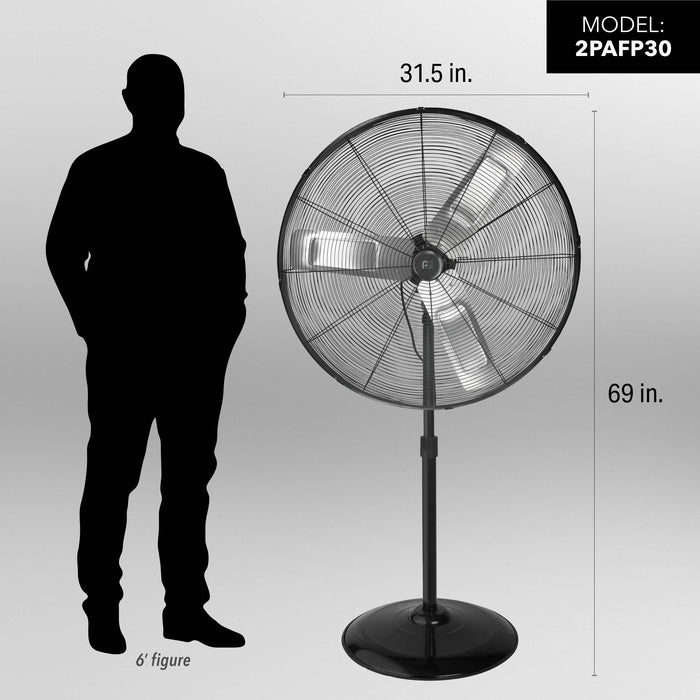 30" Heavy-Duty Oscillating High Velocity Pedestal Fan