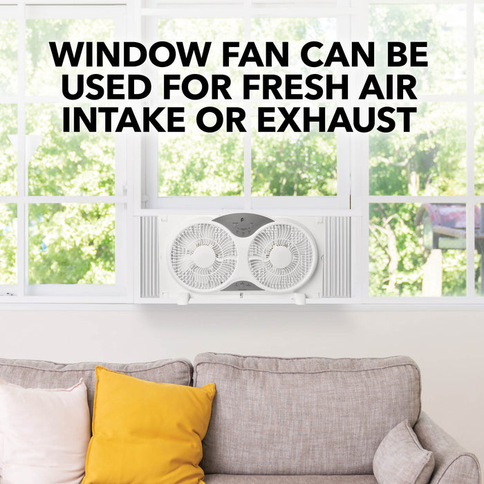 9" Reversible Twin Window Fan with Remote control
