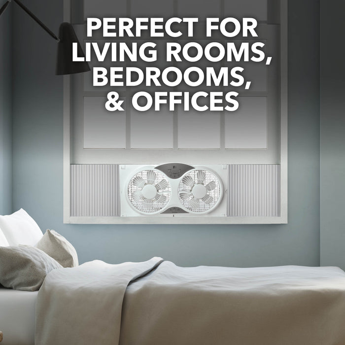 9" Reversible Twin Window Fan with Remote control
