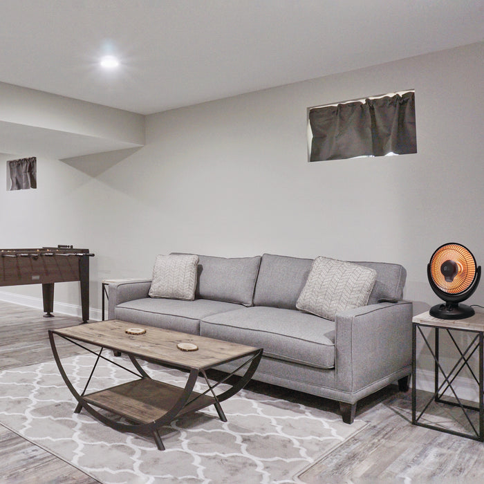 800/400W Radiant 14" Dish Heater, Black