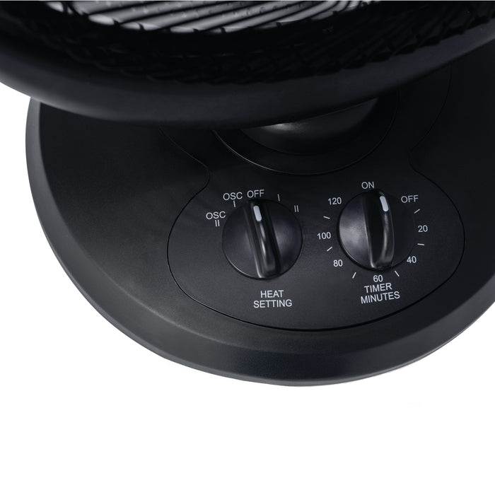 800/400W Radiant 14" Dish Heater, Black