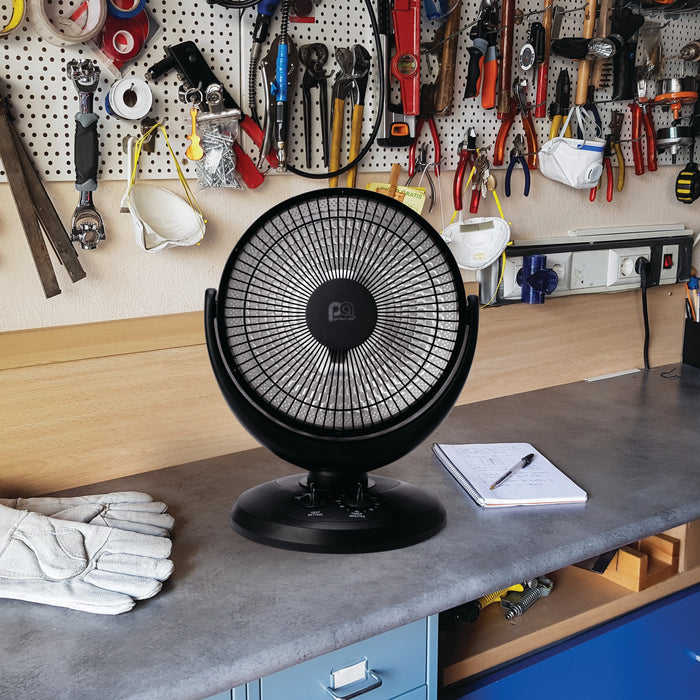 800/400W Radiant 14" Dish Heater, Black