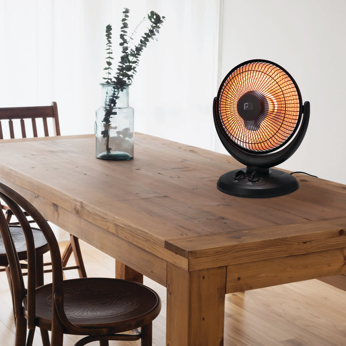 800/400W Radiant 14" Dish Heater, Black