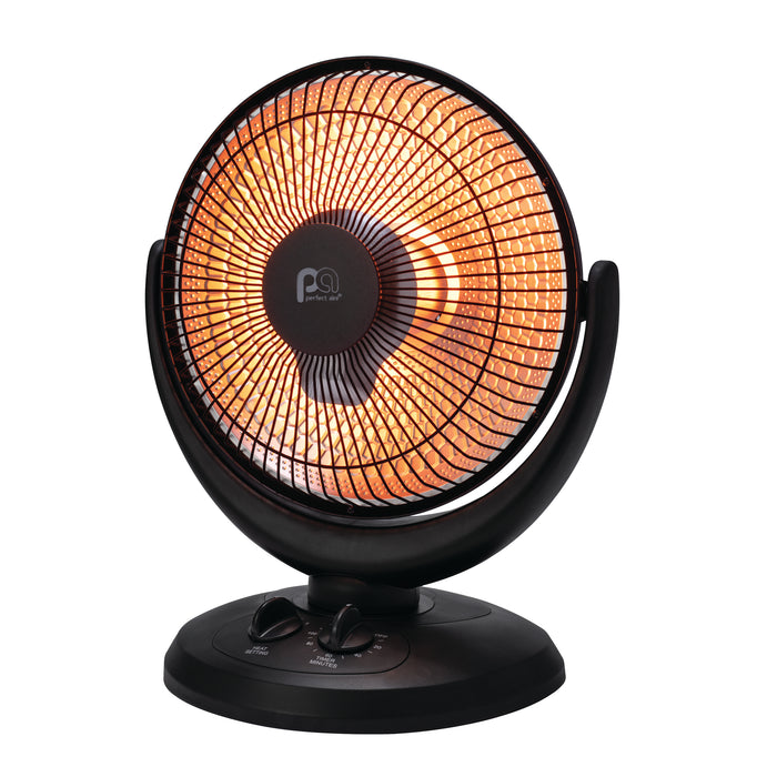 800/400W Radiant 14" Dish Heater, Black