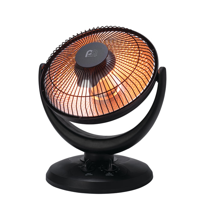 800/400W Radiant 14" Dish Heater, Black