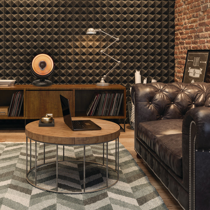 800/400W Radiant 14" Dish Heater, Black