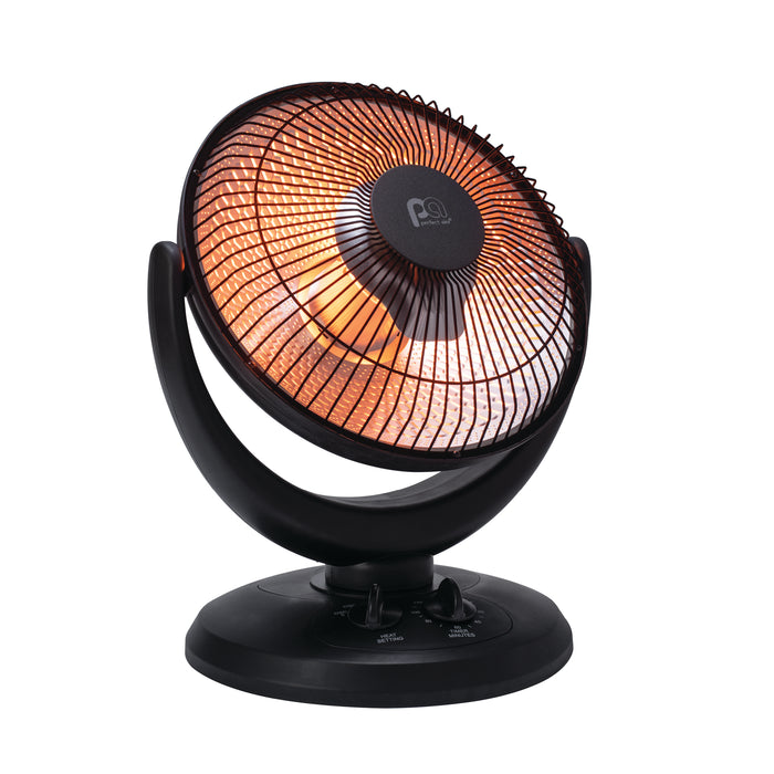 800/400W Radiant 14" Dish Heater, Black