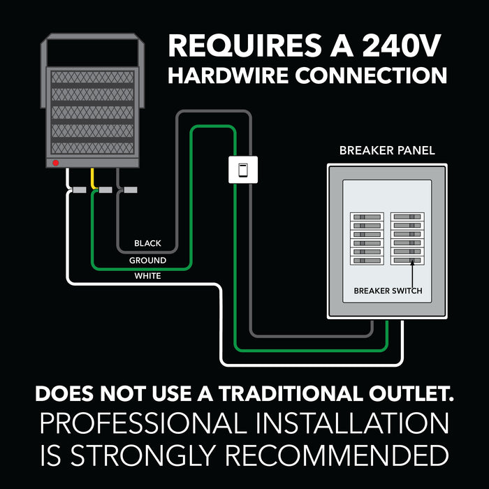 10,000/6,500W 240V Ceiling Mount Garage Utility Heater with Remote Control