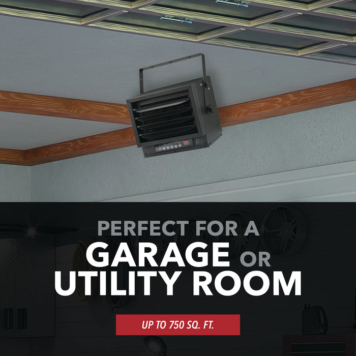 7,500/6,250W 240V Ceiling Mount Garage Utility Heater with Remote Control
