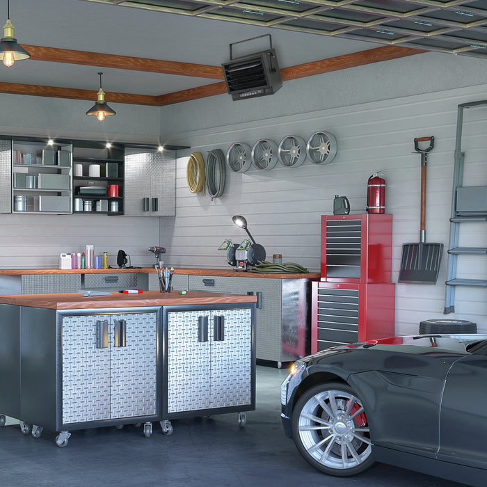 7,500/6,250W 240V Ceiling Mount Garage Utility Heater with Remote Control