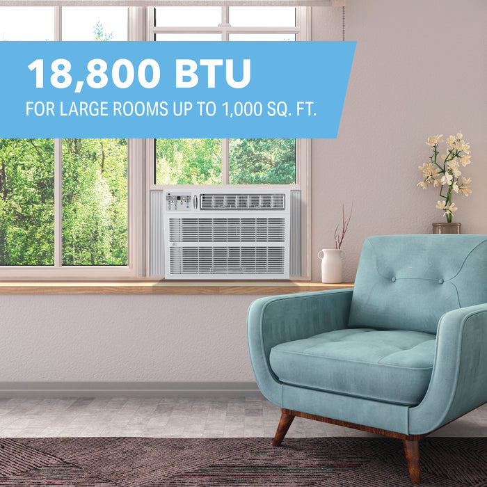 18,000 BTU Window Air Conditioner with Electric Heater (R32)