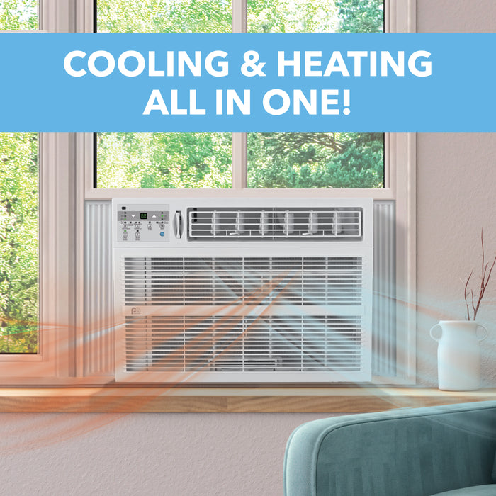 18,000 BTU Window Air Conditioner with Electric Heater (R32)