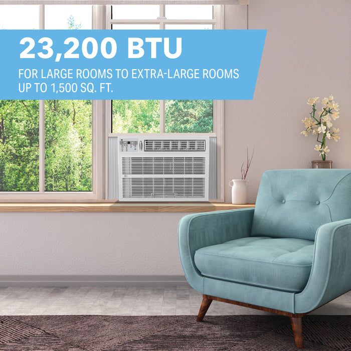 25,000 BTU Smart Inverter Window Air Conditioner – High-Capacity, Energy-Efficient AC for Rooms up to 1,500 Sq. Ft. (230V, 20A Plug)