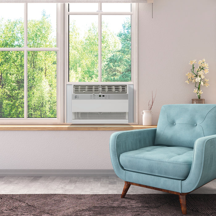 8,000 BTU 115V Cool/Heat Window Air Conditioner with 3,500 BTU Electric Heat, Follow-Me Remote Control